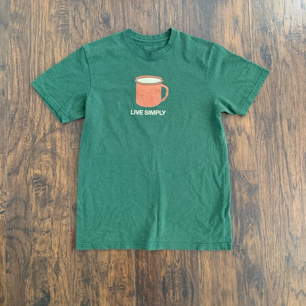 Rare Patagonia Live Simply Coffee Cup Tee